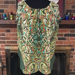 INC Weekend army green top